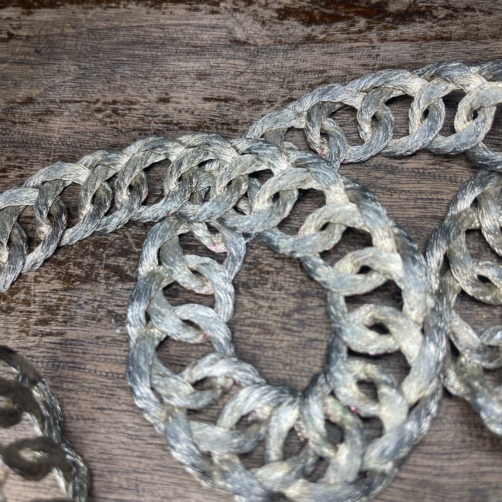 Vintage Silver-Tone Braided Statement Belt - Picture 6 of 12